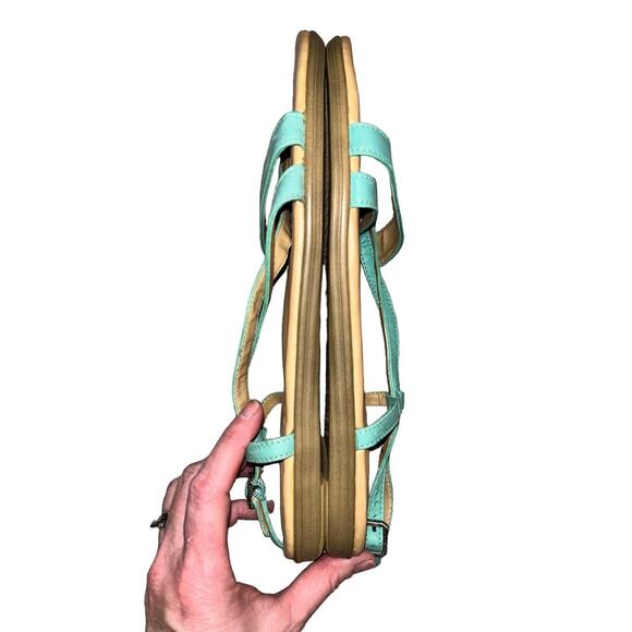 Rockport Walkability Adiprene By Adidas Jeanie Leather Sandals Size 10 M Teal - Picture 7 of 8